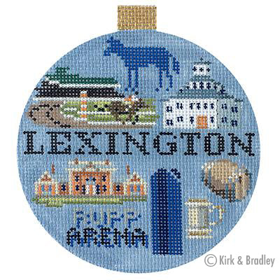 Kirk & Bradley Travel Round - Lexington Needlepoint Canvas