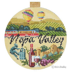 Kirk & Bradley Travel Round - Napa Valley Needlepoint Canvas