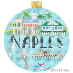 Kirk & Bradley Travel Round - Naples Needlepoint Canvas