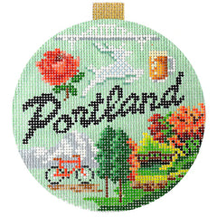Kirk & Bradley Travel Round - Portland, OR Needlepoint Canvas