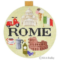Kirk & Bradley Travel Round - Rome Needlepoint Canvas