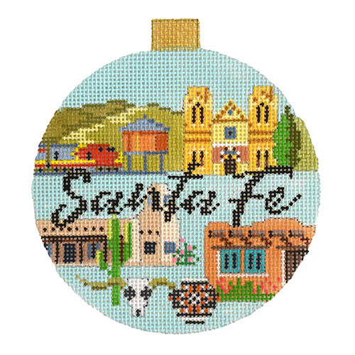 Kirk & Bradley Travel Round - Santa Fe Needlepoint Canvas