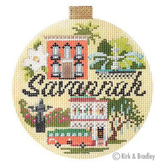 Kirk & Bradley Travel Round - Savannah Needlepoint Canvas