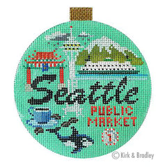 Kirk & Bradley Travel Round - Seattle Needlepoint Canvas