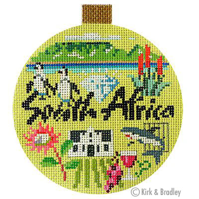 Kirk & Bradley Travel Round - South Africa Needlepoint Canvas