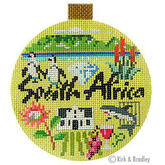 Kirk & Bradley Travel Round - South Africa Needlepoint Canvas