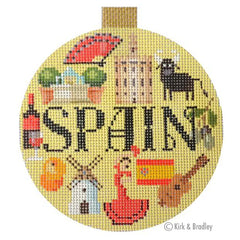 Kirk & Bradley Travel Round - Spain Needlepoint Canvas