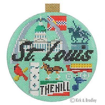 Kirk & Bradley Travel Round - St. Louis Needlepoint Canvas
