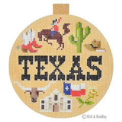 Kirk & Bradley Travel Round - Texas Needlepoint Canvas