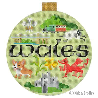 Kirk & Bradley Travel Round - Wales Needlepoint Canvas