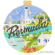 Kirk & Bradley Travel Round - Bermuda Needlepoint Canvas