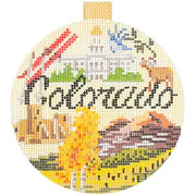 Kirk & Bradley Travel Round - Colorado Needlepoint Canvas