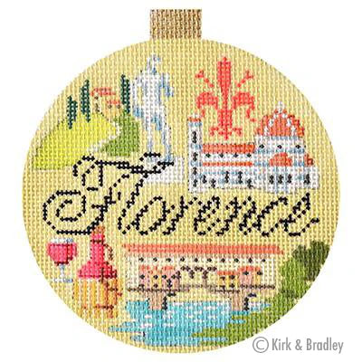 Kirk & Bradley Travel Round - Florence Needlepoint Canvas