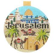 Kirk & Bradley Travel Round - Jerusalem Needlepoint Canvas