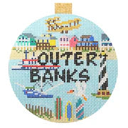 Kirk & Bradley Travel Round - Outer Banks Needlepoint Canvas