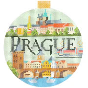 Kirk & Bradley Travel Round - Prague Needlepoint Canvas