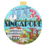 Kirk & Bradley Travel Round - Singapore Needlepoint Canvas
