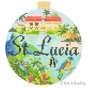 Kirk & Bradley Travel Round - St. Lucia Needlepoint Canvas