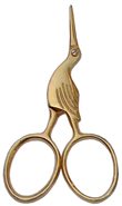 Kelmscott Designs Storklettes Embroidery Scissors - Gold