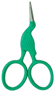 KelmscottDesigns Storklettes Embroidery Scissors - Green