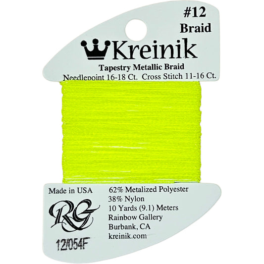 Rainbow Gallery Kreinik Braid #12 - 054F Lemon-Lime
