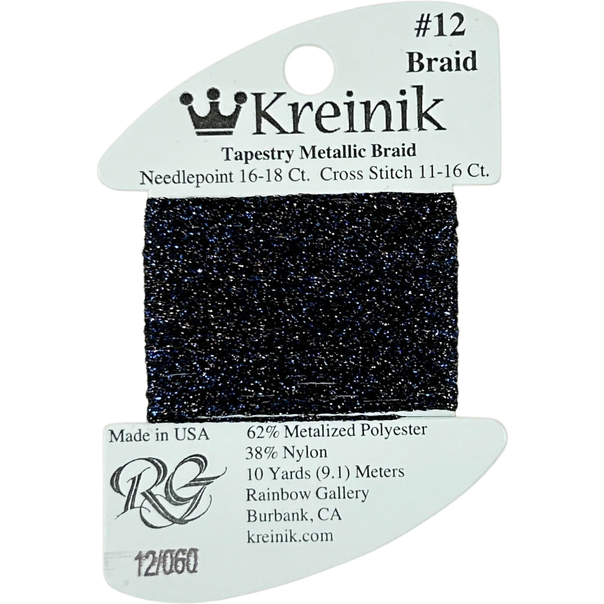 Rainbow Gallery Kreinik Braid #12 - 060 Midnight