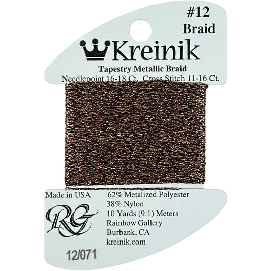 Rainbow Gallery Kreinik Braid #12 - 071 Misty Gold