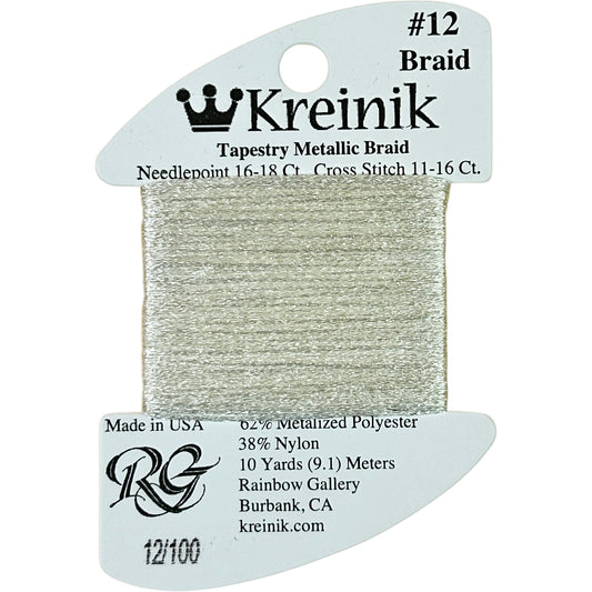 Rainbow Gallery Kreinik Braid #12 - 100 White