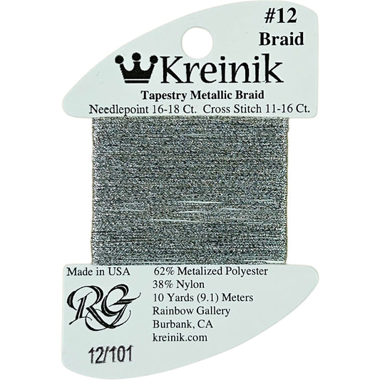 Rainbow Gallery Kreinik Braid #12 - 101 Platinum