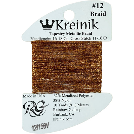 Rainbow Gallery Kreinik Braid #12 - 150V Vintage Amber