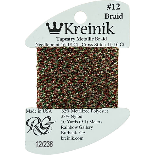 Rainbow Gallery Kreinik Braid #12 - 238 Christmas
