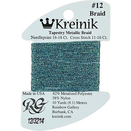 Rainbow Gallery Kreinik Braid #12 - 3214 Blue Zircon