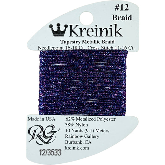 Rainbow Gallery Kreinik Braid #12 - 3533 Purple Mambo