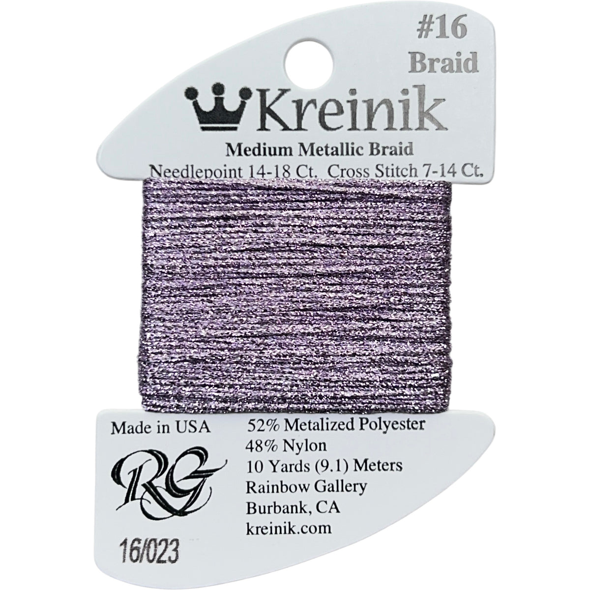 Rainbow Gallery Kreinik Medium Braid #16 - 023 Lilac