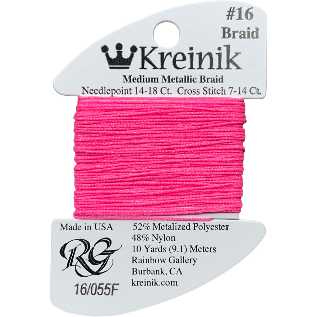 Rainbow Gallery Kreinik Medium Braid #16 - 055F Watermelon