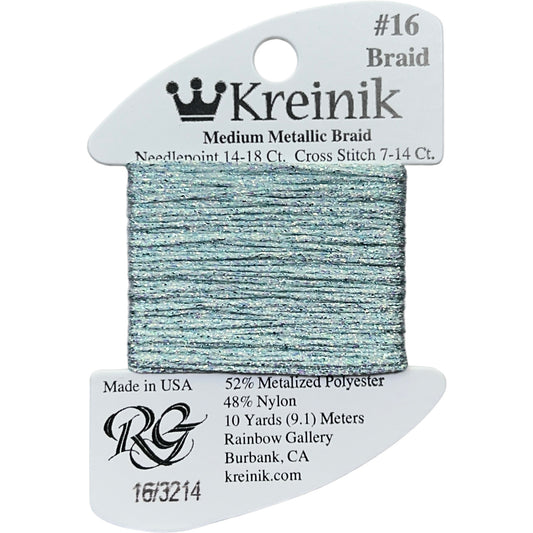 Rainbow Gallery Kreinik Medium Braid #16 - 3214 Blue Zircon