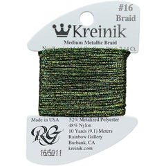 Rainbow Gallery Kreinik Medium Braid #16 - 5011 Elfin Green