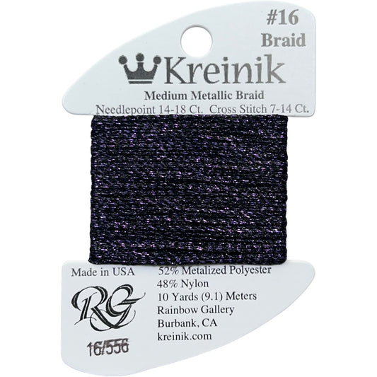 Rainbow Gallery Kreinik Medium Braid #16 - 556 Fly by Night