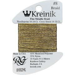 Rainbow Gallery Kreinik Braid #4 - 002HL Gold High Lustre