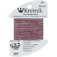 Rainbow Gallery Kreinik Fine Braid #8 - 007 Pink