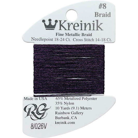 Rainbow Gallery Kreinik Fine Braid #8 - 026V Vintage Amethyst