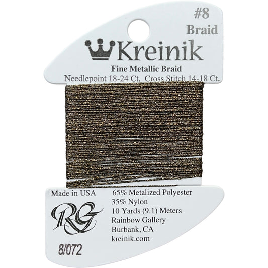 Rainbow Gallery Kreinik Fine Braid #8 - 072 Cocoa Brown