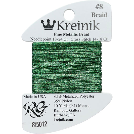 Rainbow Gallery Kreinik Fine Braid #8 - 5012 Shamrock