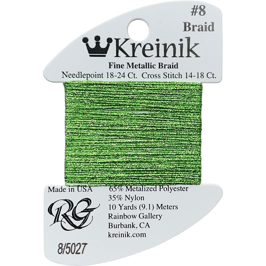 Rainbow Gallery Kreinik Fine Braid #8 - 5027 Electric Apple