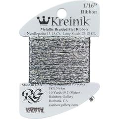 Rainbow Gallery Kreinik 1/16" Ribbon - 001HL Silver High Lustre