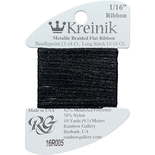 Rainbow Gallery Kreinik 1/16" Ribbon - 005 Black