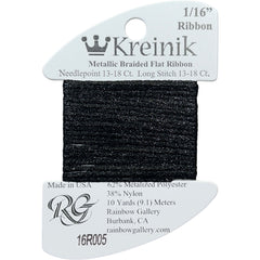 Rainbow Gallery Kreinik 1/16" Ribbon - 005 Black