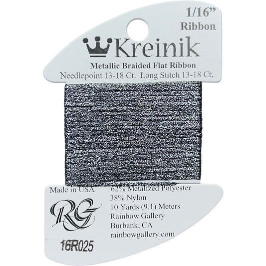 Rainbow Gallery Kreinik 1/16" Ribbon - 025 Grey