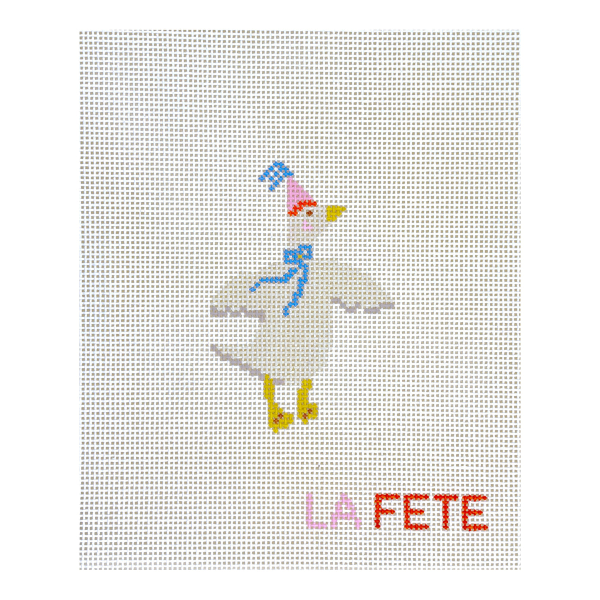 La Fete Needlepoint Party Animals Goose Needlepoint Canvas