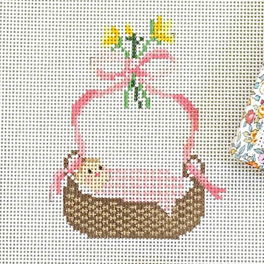 Le Point Studio Bassinet Needlepoint Canvas - Pink